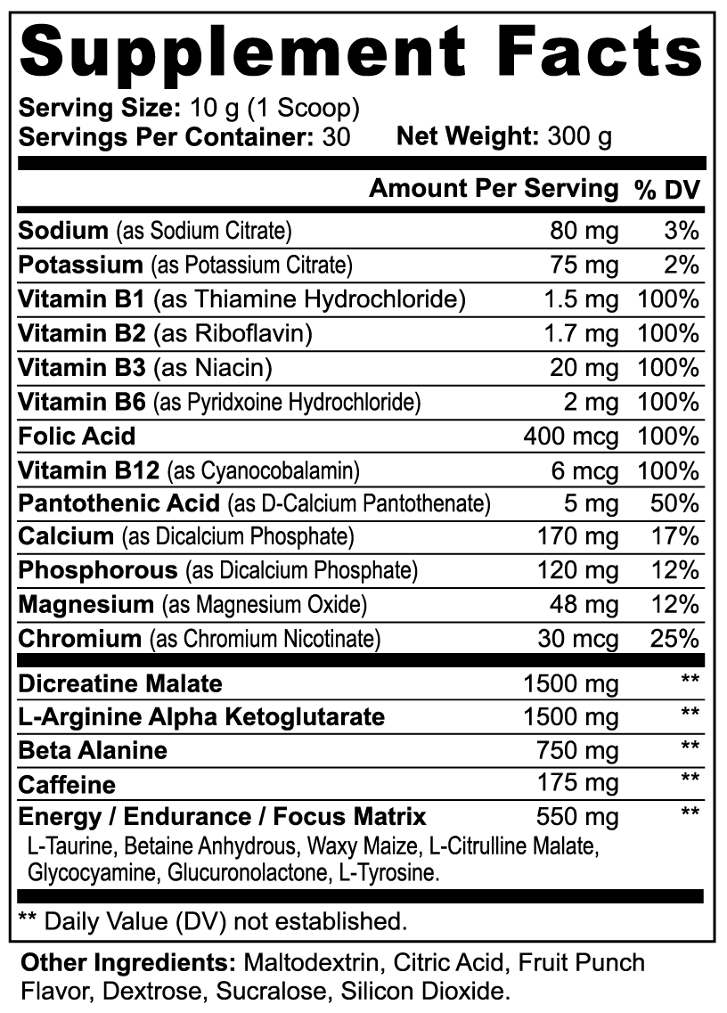 Nitric Shock Pre-Workout Powder | Fruit Punch