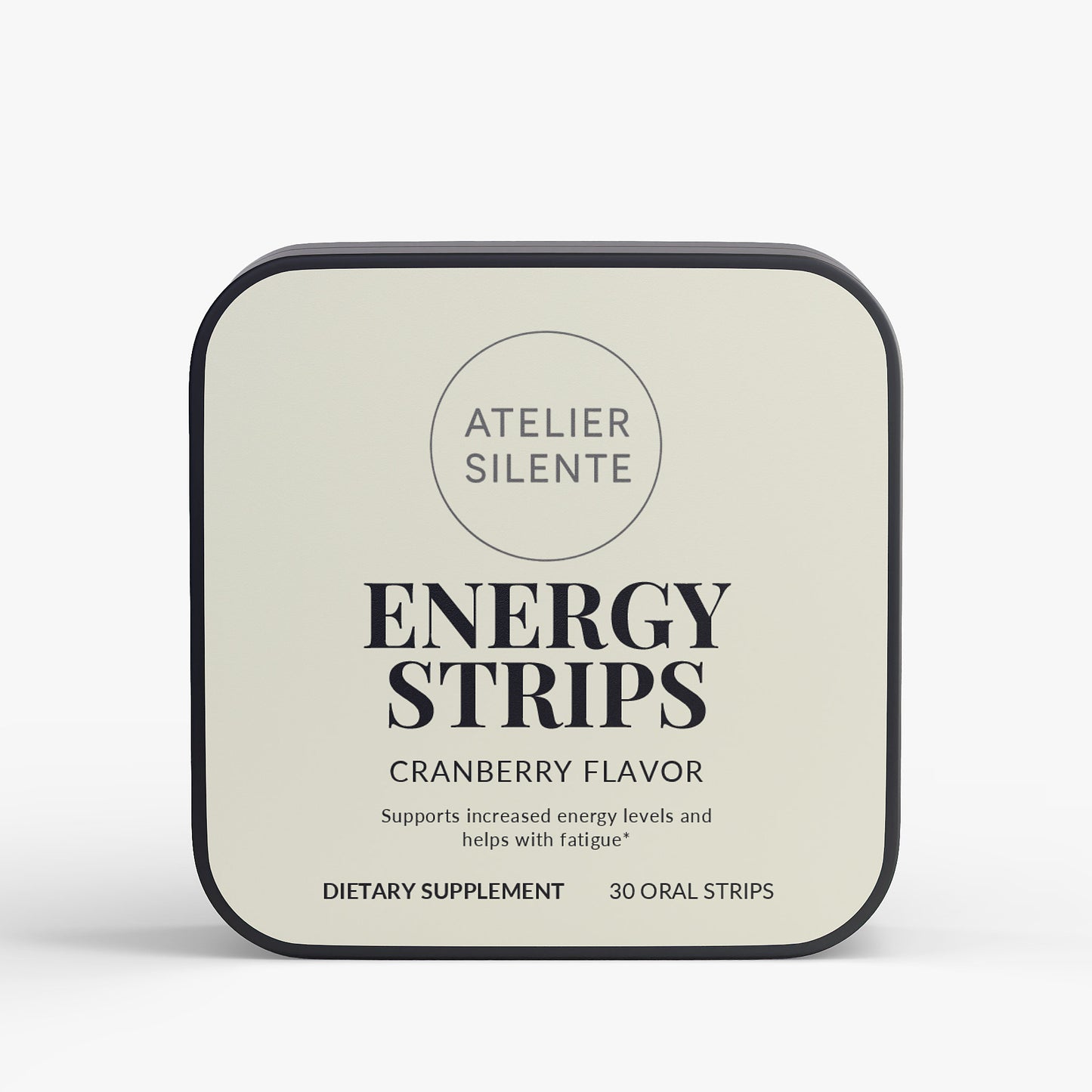 Energy Strips dietary supplement in cranberry flavor, supports energy levels and helps with fatigue.